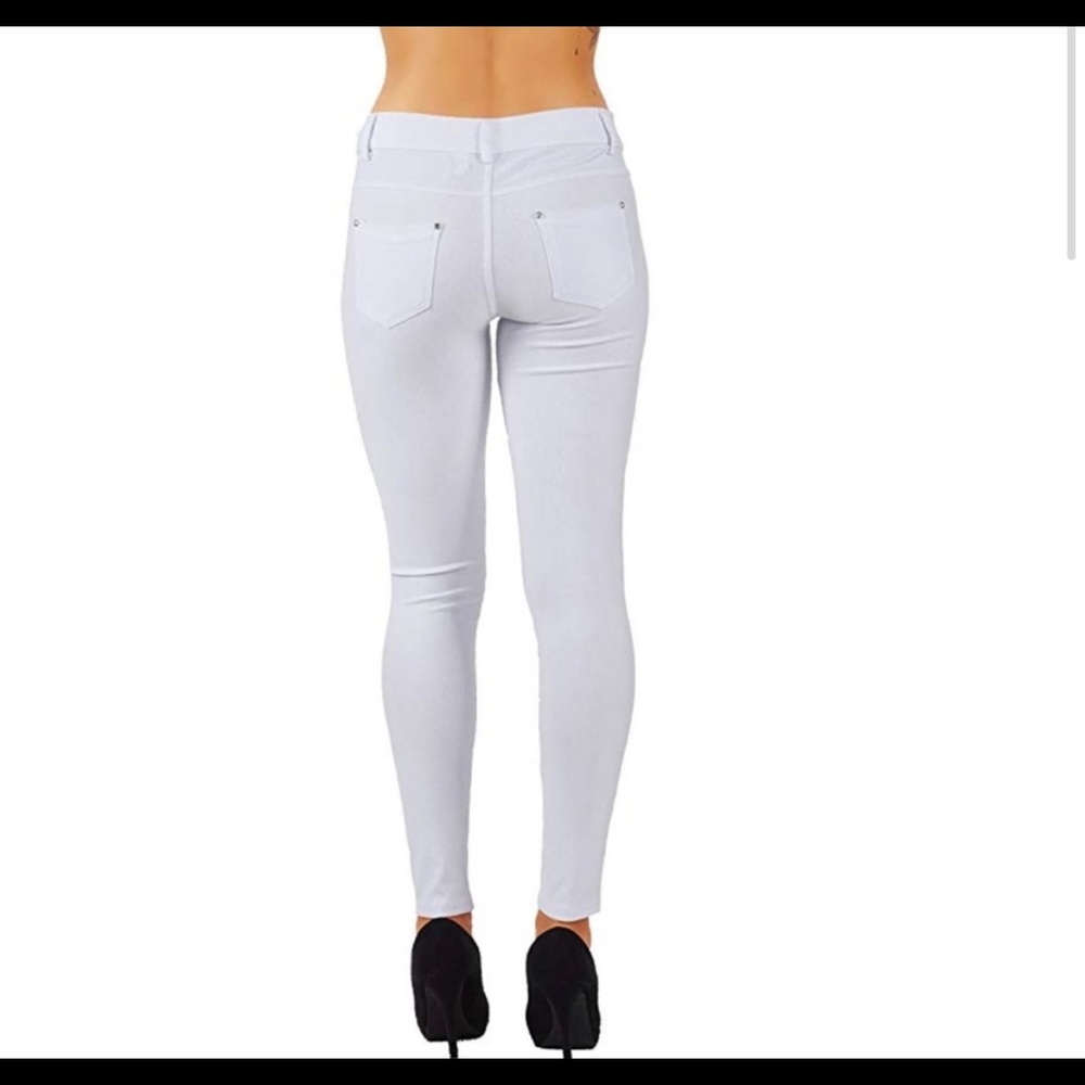 #23 White Classy Jeggings - Picture 2 of 5